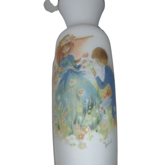 Vintage NAPCOWARE Frosted Glass Vases Signed Foster Grannycore Cottagecore Set 2 - Picture 8 of 10